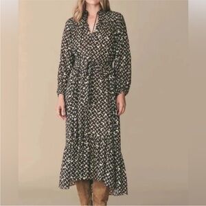 Doen Ivana dress falling leaves gold black small